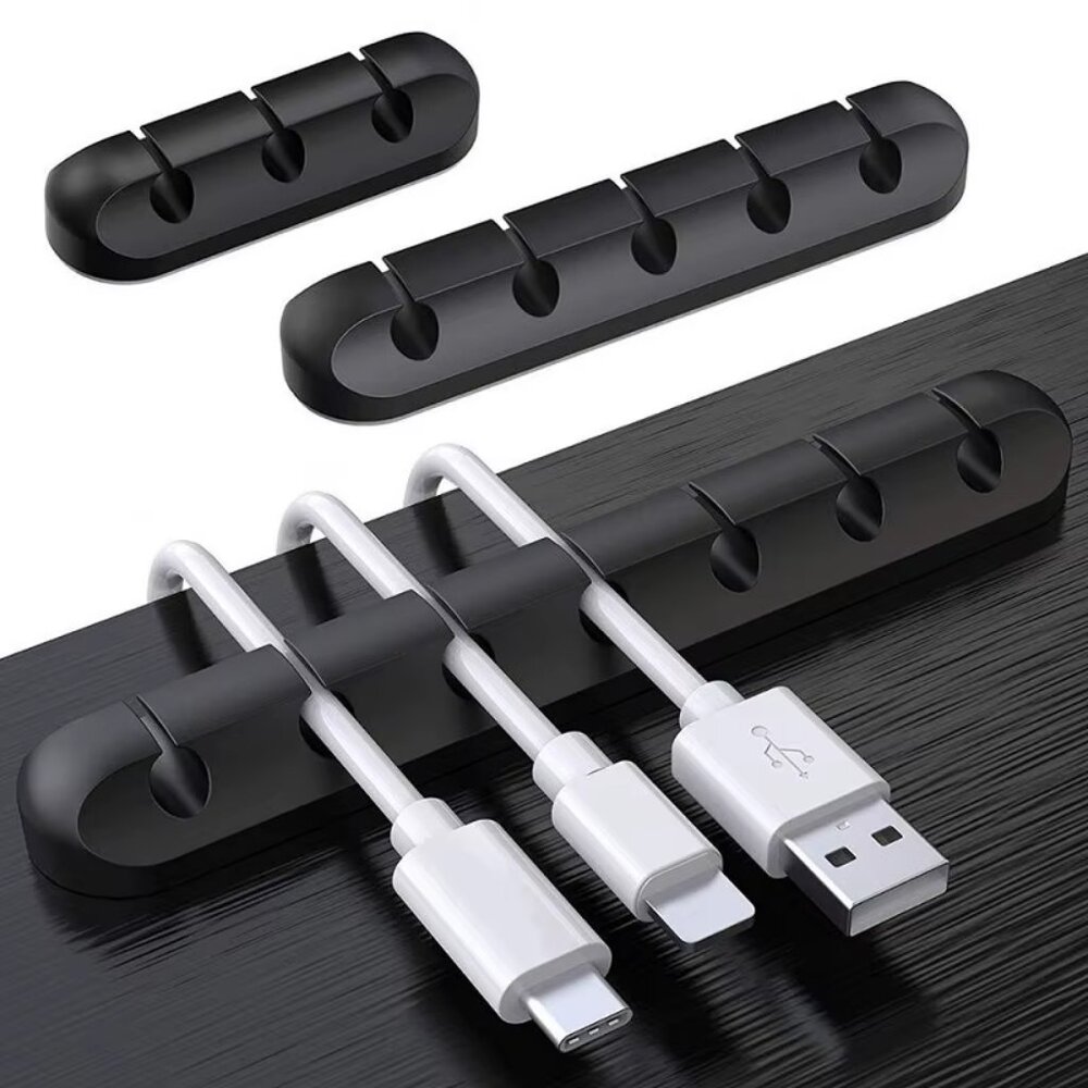 Silicone USB Cable Organizer Cable Winder Tidy Management Clips Cable Holder